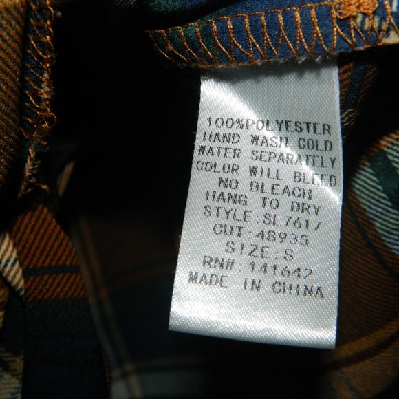 She + Sky Plaid Womens Top Size Small (V-31) - Picture 4 of 5